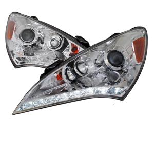 10-12 HYUNDAI GENESIS LED PROJECTOR HEADLIGHT CHROME HOUSING Spec D LED Projector Headlights (Chrome)