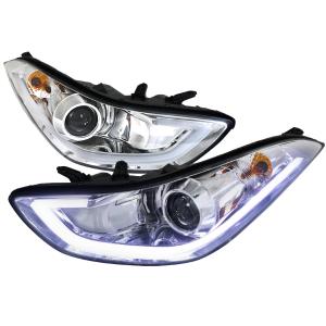 11-13 Hyundai Elantra Spec D Projector Headlights - LED DRL, Chrome Color