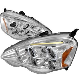 02-04 ACURA RSX HALO LED PROJECTOR CHROME Spec D LED Halo Projector Headlights (Chrome)