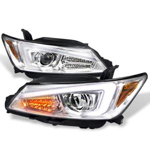 11-13 SCION TC PROJECTOR HEADLIGHTS WITH LED LIGHT BAR - CHROME Spec D Projector Headlights - LED, Chrome Color