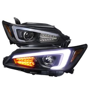 11-13 SCION TC PROJECTOR HEADLIGHTS WITH LED LIGHT BAR - BLACK Spec D Projector Headlights - LED, Black Color