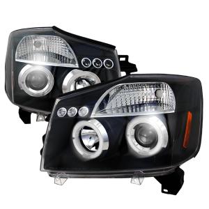 04-07 NISSAN ARMADA HALO LED PROJECTOR BLACK, 04-07 NISSAN TITAN HALO LED PROJECTOR BLACK Spec D LED Halo Projector Headlights (Black)