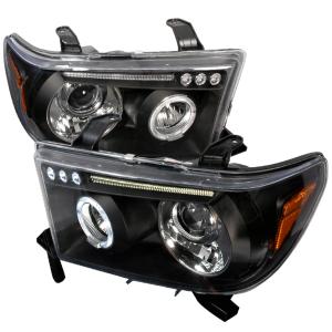 07-11 TOYOTA TUNDRA HALO LED PROJECTOR BLACK Spec D LED Halo Projector Headlights (Black)