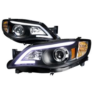 08-11 Impreza, 08-11 Impreza Outback Sport, 08-14 Impreza WRX (Halogen Models Only) Spec D Projector Headlights - LED DRL, Black Color