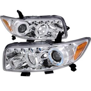 08-10 SCION XB R8 STYLE HALO LED PROJECTOR CHROME Spec D R8 Style LED Halo Projector Headlights (Chrome)