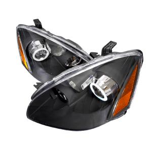 02-04 NISSAN ALTIMA CCFL HALO PROJECTOR HEADLIGHTS BLACK Spec D Projector Headlights - Halo, Black Color