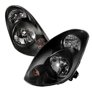 03-04 INFINITI G35 4 DOOR CRYSTAL HOUSING HEADLIGHTS BLACK Spec D Crystal Euro Headlights (Black)