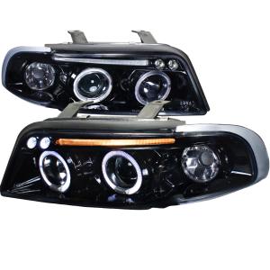 96-99 AUDI A4 PROJECTOR HEADLIGHT  GLOSS BLACK HOUSING SMOKE LENS Spec D Projector Headlights (Glossed Black/Smoke)