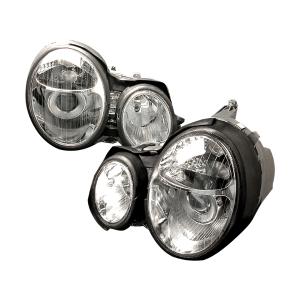 96-99 MERCEDES W210 E CLASS HALO PROJECTOR HEADLIGHTS CHROME Spec D Halo Projector Headlights (Chrome)