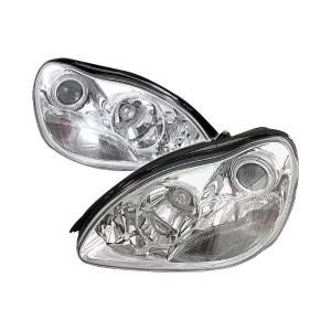 00-03 MERCEDES W220 S CLASS HALO PROJECTOR HEADLIGHTS CHROME Spec D Halo Projector Headlights (Chrome)