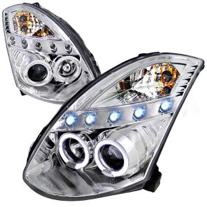 03-05 INFINITI G35 CHROME HOUSING PROJECTOR HEADLIGHT OE HID COMPATIBLE D2 XENON BULB NOT INCLUDED Spec D Projector Headlights (Chrome)