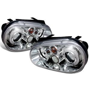 99-05 VOLKSWAGEN GOLF HALO LED PROJECTOR CHROME Spec D LED Halo Projector Headlights (Chrome)