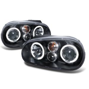 99-05 VOLKSWAGEN GOLF HALO LED PROJECTOR BLACK Spec D LED Halo Projector Headlights (Black)