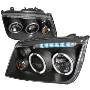 99-04 VOLKSWAGEN JETTA PROJECTOR HEADLIGHT BLACK HOUSING Spec D Projector Headlights (Black)