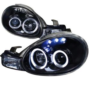 00-02 DODGE NEON PROJECTOR HEADLIGHT GLOSS BLACK HOUSING SMOKE LENS Spec D Projector Headlights (Glossed Black/Smoke)