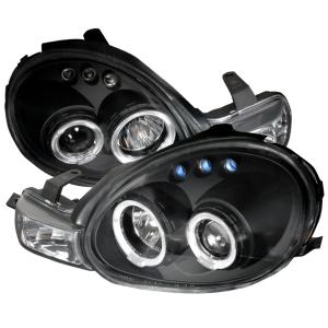 00-02 DODGE NEON HALO LED PROJECTOR BLACK Spec D LED Halo Projector Headlights (Black)