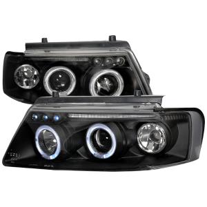 97-00 VOLKSWAGEN PASSAT HALO LED PROJECTOR BLACK Spec D LED Halo Projector Headlights (Black)