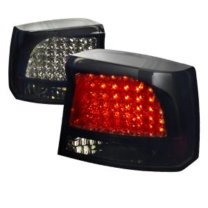 05-08 DODGE CHARGER LED TAIL LIGHTS GLOSSY BLACK HOUSING WITH SMOKE LENS Spec D LED Tail Lights (Glossy Black/Smoke)
