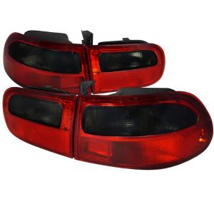92-95 HONDA CIVIC TAIL LIGHT RED CLEAR 3DR Model Spec D Tail Lights (Red/Clear)