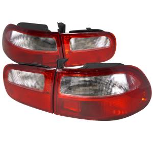 92-95 HONDA CIVIC TAIL LIGHTS RED CLEAR LENS 3DR Model Spec D Tail Lights (Red/Clear)