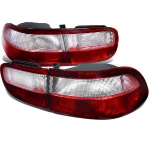 92-95 HONDA CIVIC CIVIC COUPE AND SEDAN RED CLEAR TAIL LIGHTS Spec D Tail Lights (Red/Clear)