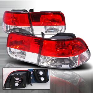 96-00 HONDA CIVIC ALTEZZA TAIL LIGHTS RED CLEAR 2DR Spec D Altezza Tail Lights (Red/Clear)