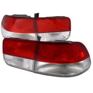 96-00 HONDA CIVIC TAIL LIGHTS RED CLEAR LENS COUPE Model Spec D Tail Lights (Red/Clear)