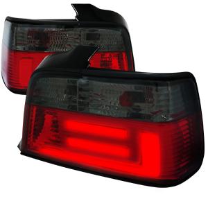 92-98 BMW E36 TAIL LIGHTS RED SMOKE SEDAN Model Spec D Tail Lights (Red/Smoke)