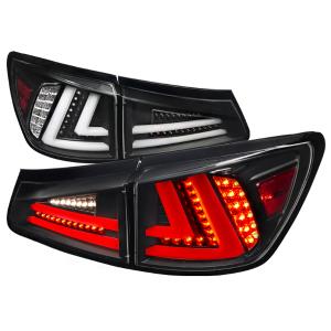 06-08 LEXUS IS250 LED TAIL LIGHTS BLACK Spec D Tail Lights - LED, Black Color