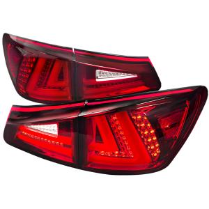 06-08 LEXUS IS250 LED TAIL LIGHTS RED CLEAR Spec D Tail Lights - LED, Red Color