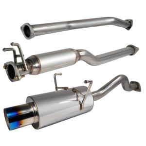 01-05 HONDA CIVIC 2.5 INCH INLET N1 STYLE CATBACK EXHAUST WITH BURNT TIP 2 OR 4 DOOR Spec D N1 Style Catback Exhaust with Burnt Tip (2.5