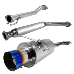 02-05 HONDA CIVIC 2.5 INCH INLET N1 STYLE CATBACK EXHAUST WITH BURNT TIP SI HATCH Spec D N1 Style Catback Exhaust with Burnt Tip (2.5