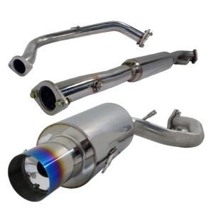 95-99 MITSUBISHI ECLIPSE 2.5 INCH INLET N1 STYLE CATBACK EXHAUST WITH BURNT TIP NON TURBO Spec D N1 Style Catback Exhaust with Burnt Tip (2.5