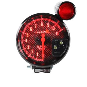 Works with 4 / 6 / 8 cylinder engine vehicles Spec D Tachometer Gauge + Shift Light - 7 Color Carbon Fiber Face Bezel