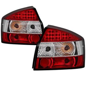 02-05 Audi A4 (Does not fit covertible or wagon models) Spyder LED Tail Lights - Red/Clear