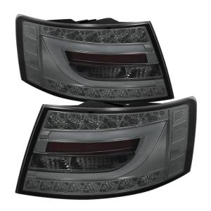 05-08 Audi A6 4Dr (Does not fit Quattro) Spyder Tail Lights - Smoke, Light Bar LED