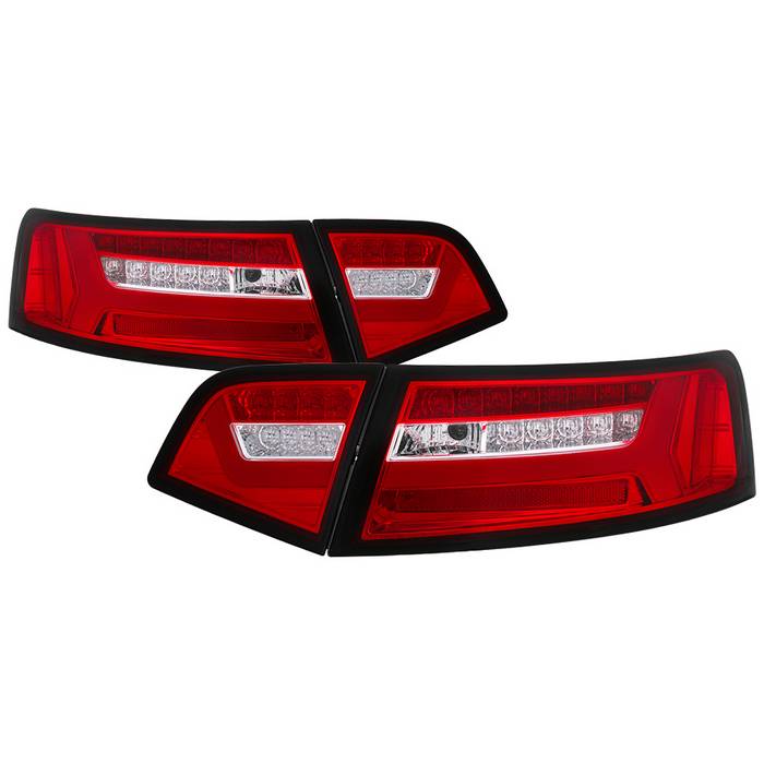    Audi A6 09-12 LED Tail Lights - Red Clear Spyder Auto Tail Lights