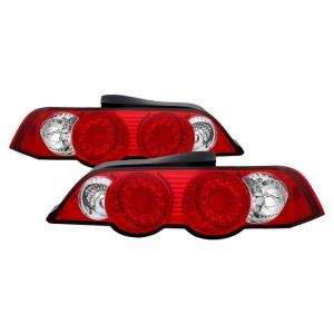 02-04 Acura RSX Spyder LED Tail Lights - Red/Clear