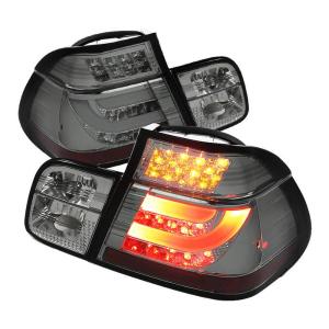 99-01 BMW 3 Series (4Dr E46) Spyder Light Bar Style LED Tail Lights (Smoke)