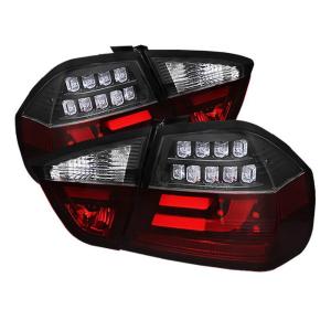 06-08 BMW 3 Series (4Dr E90) Spyder Light Bar Style LED Tail Lights - Black