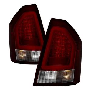Chrysler 300C 05-07 Version 2 Light Bar LED Tail Lights - Red Clear
