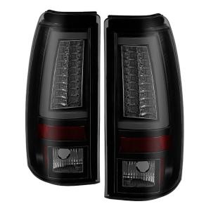 Chevy Silverado 1500/2500 03-06 ( Does Not Fit Stepside ) Version 2 LED Tail Lights - Black Smoke