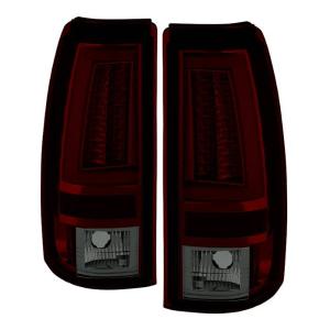 Chevy Silverado 1500/2500 03-06 ( Does Not Fit Stepside ) Version 2 LED Tail Lights - Red Smoke