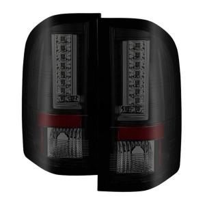 Chevy Silverado 07-13 ( Does Not Fit 2010 Model With Dual Reverse Socket 921 Bulb ) Version 2 LED Tail Lights - Black