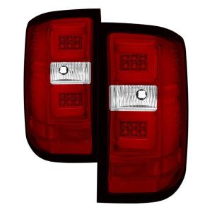 Chevy Silverado 2016-2017 (will Only Work With Factory LED Type) Light Bar LED Tail Lights - Red Clear
