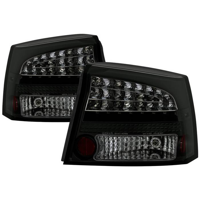    Dodge Charger 06-08 LED Tail Lights - Black Smoke Spyder Auto Tail Lights