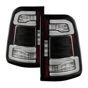 2019-2023 Dodge Ram Factory LED Tail Lights Model Without Blind Spot Module Model Only ( Not Compatible With Factory Incandescent Bulb Tail Lights Model ) ( Not Compatible With Classic Model ) ( Not Compatible With Blind Spot Module Model ) Spyder Apex LED Black Tail Light