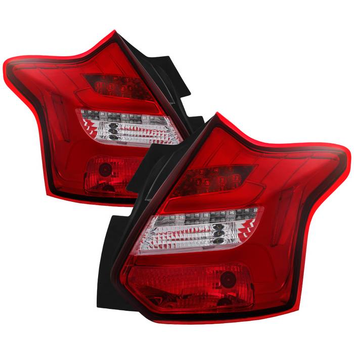    Ford Focus 12-14 5Dr Only  Do not Fit 4Dr Sedan  LED Tail Lights - Red Clear Spyder Auto Tail Lights