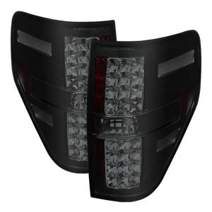 09-14 Ford F150 Spyder LED Tail Lights, Black Smoke