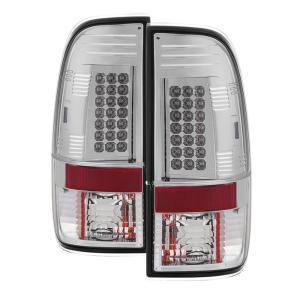 99-07 Ford F450, 97-03 Ford F150, 99-07 Ford F250, 99-07 Ford F350 Spyder LED Tail Lights - Chrome
